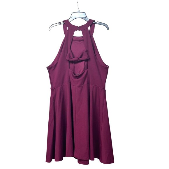 Speechless Plus Size Cutout Bow Back Fit & Flare Dress, New Magenta, - Picture 6 of 11